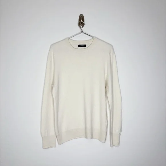 Naadam Essential 100% Cashmere Sweater Cream Color Crewneck Unisex Size Large - Picture 3 of 8
